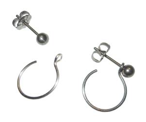 Hypoallergenic Titanium Post Earrings with Hoop Attachments.jpg