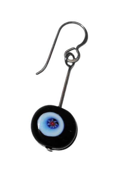 Titanium Pendulum Earrings with Vintage Beads $30